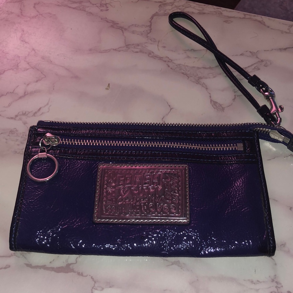 Purple Coach Wristlet